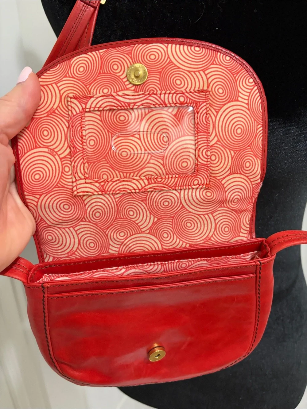 Hobo Red Leather Crossbody Bag Like New